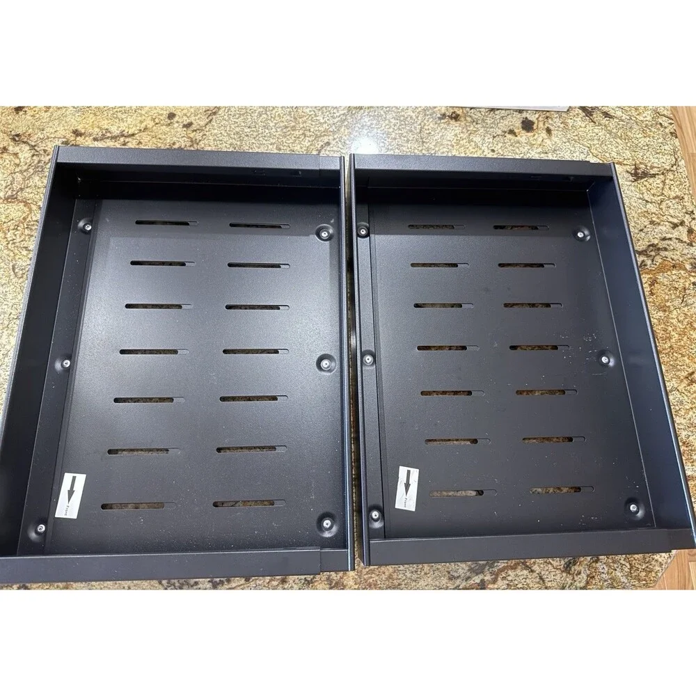 (2) Pack Expandable Pull Out Cabinet Organizer Shelf Drawer Black Metal